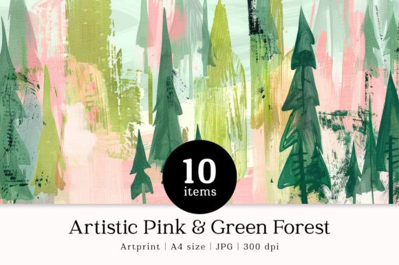 Artistic Forest Pink Green Watercolor: A Font for Creative Branding