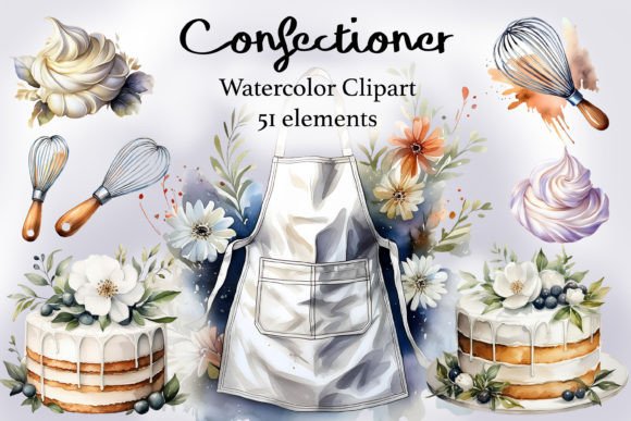 Confectioner Watercolor Clipart PNG