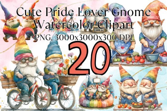 Cute Pride Lover Gnome Watercolor: A Playful LGBTQ Font