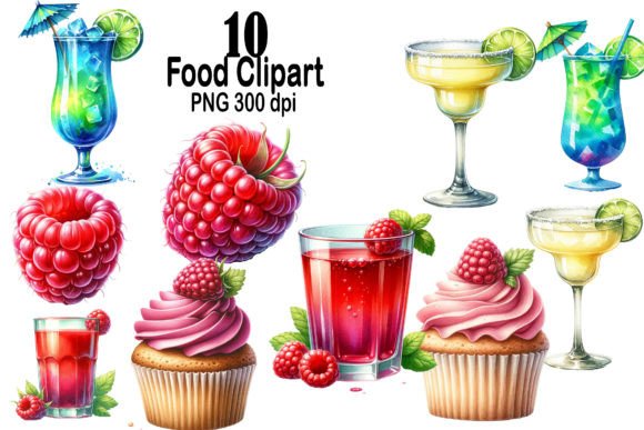 Fruits Watercolor Clipart: Juice & Fruits Design Assets