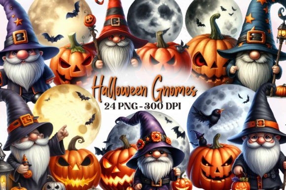 Halloween Gnome Watercolor Clipart: A Design Essential
