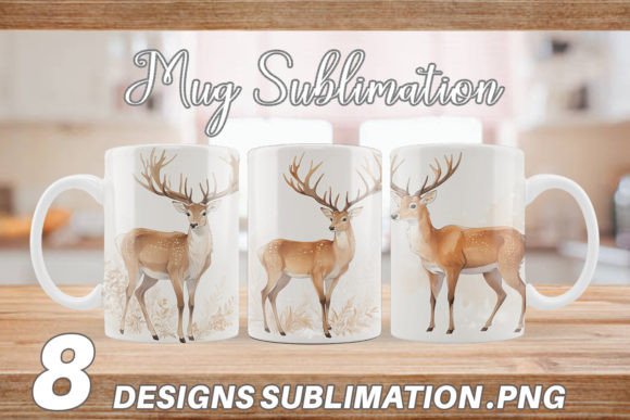 Mug Wrap Watercolor Deer: A Display Font with Natural Charm