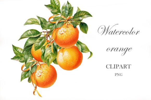 Orange Watercolor Png: Citrus Clipart for Branding
