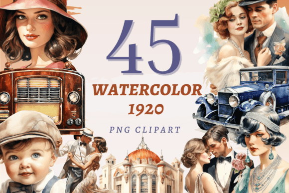 Watercolor 1920s PNG Bundle: A Designer's Guide