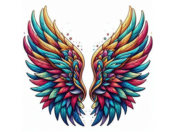 Watercolor Angel Wings for Elegant Branding