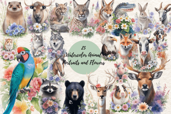 Watercolor Animal and Flowers: A Designer's Guide
