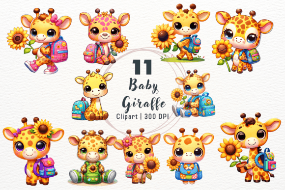 Watercolor Baby Giraffe Clipart for Creative Design