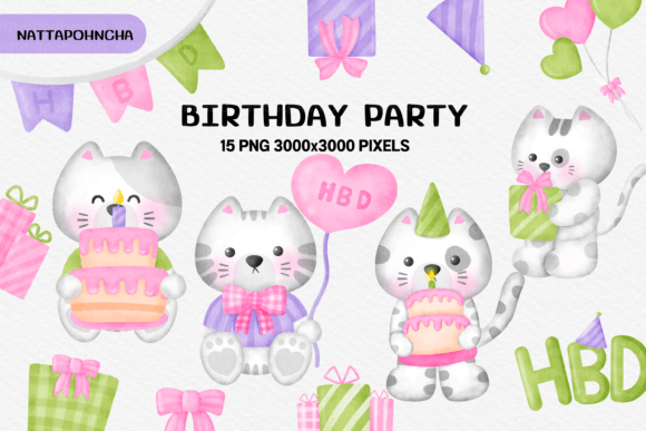Watercolor Birthday Party Cat Clipart: A Creative Guide