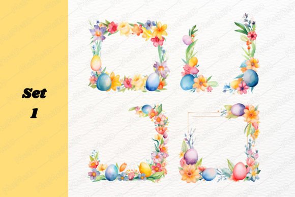 Watercolor Colorful Square Easter Frame: A Versatile Design Asset