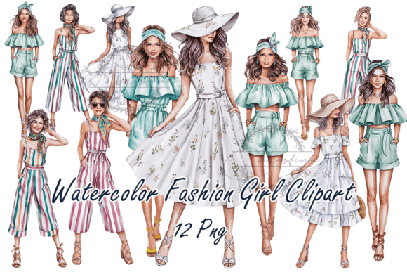Watercolor Fashion Girl Clipart: Soft Style, Bold Impact