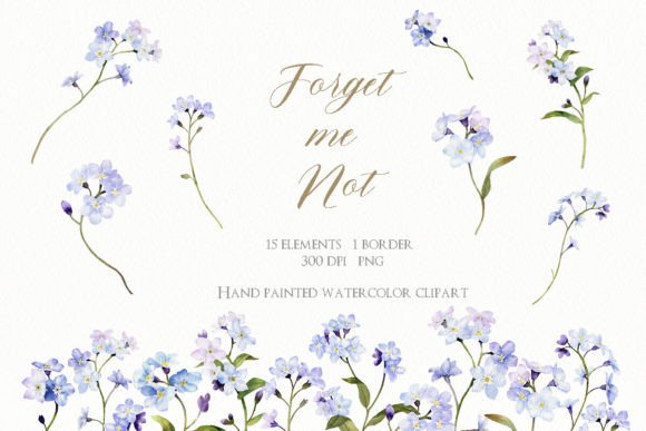 Watercolor Forget Me Not Clipart: A Designer's Guide