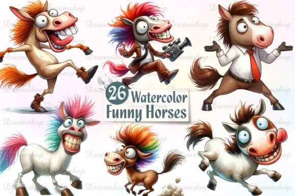 Watercolor Horses Clipart Cute Horse Png: A Versatile Design Asset