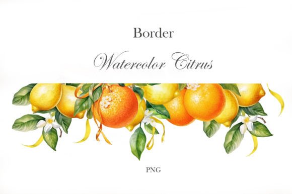 Watercolor Lemon and Orange Border: A Fresh Take on Display Typography