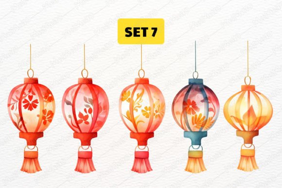 Watercolor Oriental Flower Lantern Lamp: A Display Font with Artistic Soul