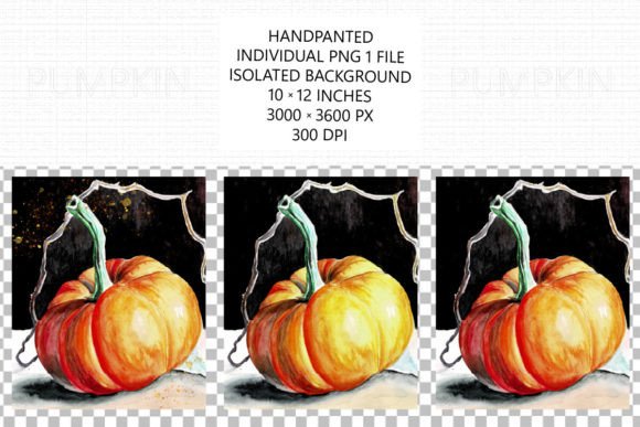 Watercolor Pumpkin Sublimation PNG for Designers