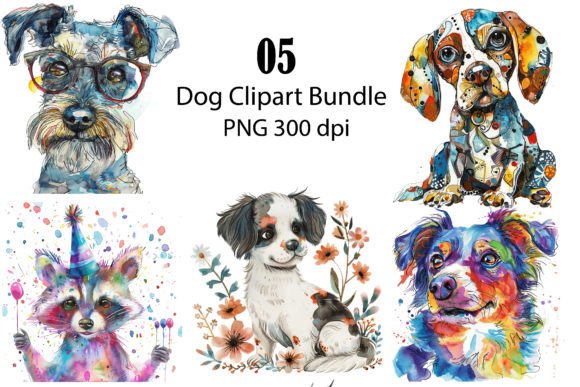 Watercolor Puppy Clipart Bundle for Creatives