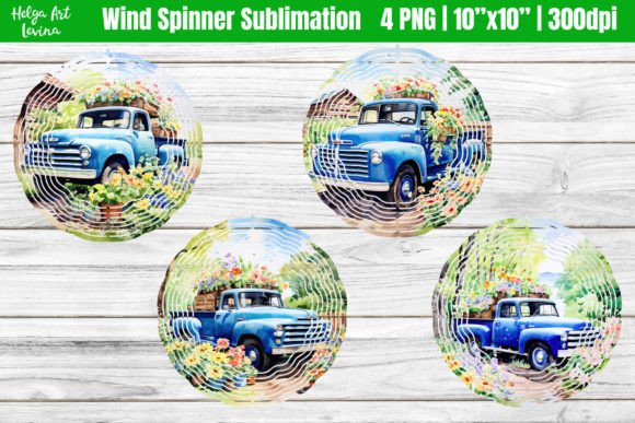 Watercolor Red Barn Wind Spinner Subli
