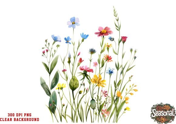Watercolor Wild Flower Clipart for Creative Projects