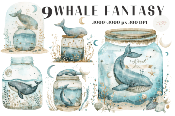 Whale Fantasy Watercolor: Designing with Artistic Typography