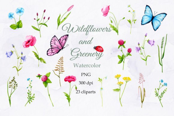 Wildflowers Watercolor Clipart PNG – A Versatile Design Asset
