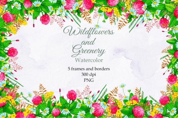Wildflowers Watercolor Frames: Natural Charm for Design